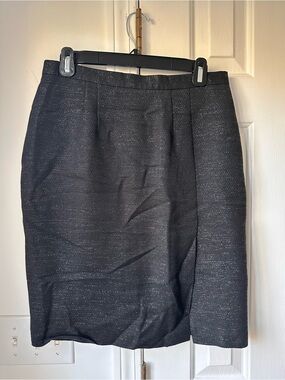 Paul & Joe Paris Black Metallic Tweed Pencil Skirt Size FR 42 / US 10